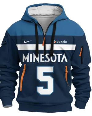 Anthony Edwards Basketball Hoodie Half Zipper NBA 2025 For Fan Anthony Edwards HVN1026TWAE052825HODZ