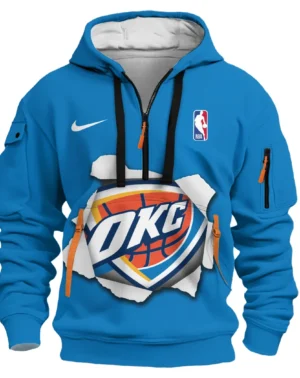 Basketball Hoodie Half Zipper NBA 2025 For Fan Basketball HVN1045THUNDER060325HODZ