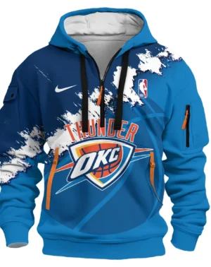 Basketball Hoodie Half Zipper NBA 2025 For Fan Basketball HVN1047THUNDER060425HODZ