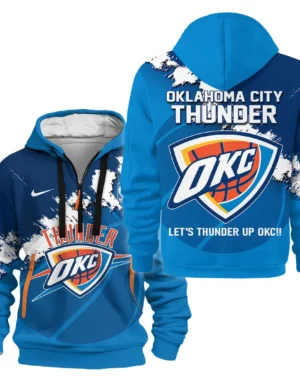 Basketball Hoodie Half Zipper NBA 2025 For Fan Basketball HVN1047THUNDER060425HODZ