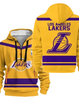 Basketball Hoodie Half Zipper NBA 2025 For Fan Basketball HVN1055LAL060725HODZ