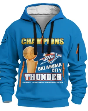 Basketball Hoodie Half Zipper NBA 2025 For Fan Basketball HVN1092OKC062425HODZ