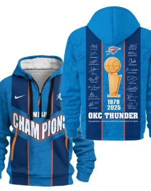 Basketball Hoodie Half Zipper NBA 2025 For Fan Basketball HVN1093OKC062425HODZ