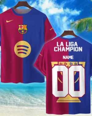 Football Club T-Shirt La Liga Champion 2025 For Fan Football Club HVN1006LALIGACUS05142025TS3D