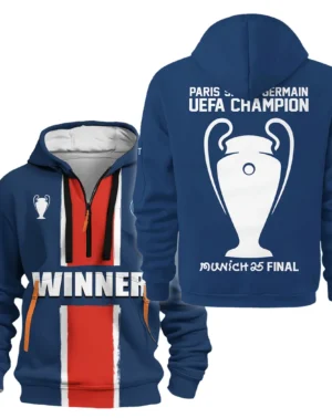 Football Hoodie Half Zipper UEFA Champion 2025 For Fan Football HVN1036C1060225HODZ