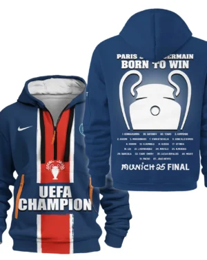 Football Hoodie Half Zipper UEFA Champion 2025 For Fan Football HVN1037CHAMP060225HODZ