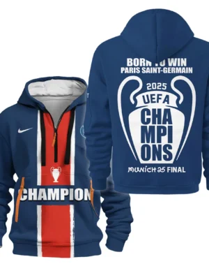 Football Hoodie Half Zipper UEFA Champion 2025 For Fan Football HVN1038C1060225HODZ