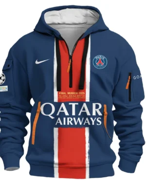 Football Hoodie Half Zipper UEFA Champion League 2025 For Fan Football HVN1033PSG053125HODZ