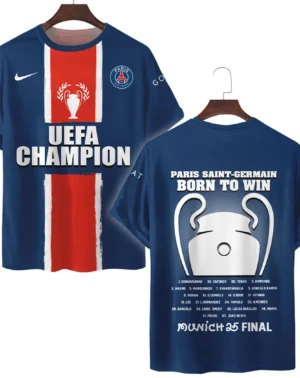 Football Star T-Shirt UEFA Champion 2025 For Sport Fans HVN1037CHAMP060225TS3D