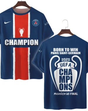 Football Star T-Shirt UEFA Champion 2025 For Sport Fans HVN1038C1060225TS3D
