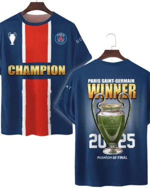 Football Star T-Shirt UEFA Champion 2025 For Sport Fans HVN1039C1060225TS3D