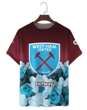Football T-Shirt Premier League 2025 Print All The Way, Gift For Fan Football HVN1001WHU05072025TS3D