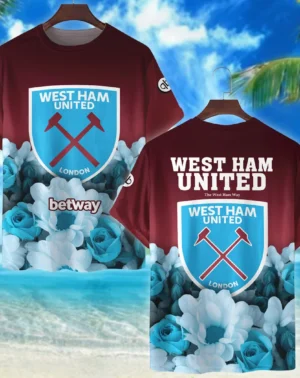 Football T-Shirt Premier League 2025 Print All The Way, Gift For Fan Football HVN1001WHU05072025TS3D