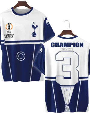 Football Team T-Shirt UEFA Europa 2025 For Sport Fans HVN1014C2WINNER052325TS3D