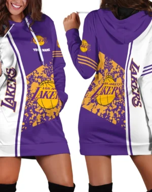 Hoodie Dress For Women, Exclusive Logo Hoodie For Basketball Fans PTHDD000NBA082225LAL1