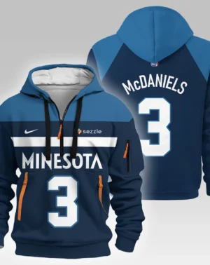 Jaden McDaniels Basketball Hoodie Half Zipper NBA 2025 For Fan Jaden McDaniels HVN1026TWJM052825HODZ