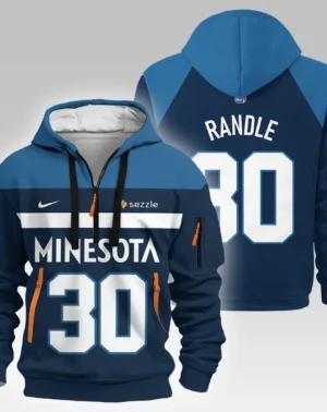 Julius Randle Basketball Hoodie Half Zipper NBA 2025 For Fan Julius Randle HVN1026TWJR052825HODZ
