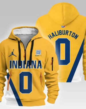 Tyrese Haliburton Basketball Hoodie Half Zipper NBA 2025 For Fan Tyrese Haliburton HVN1026PCTH052825HODZ